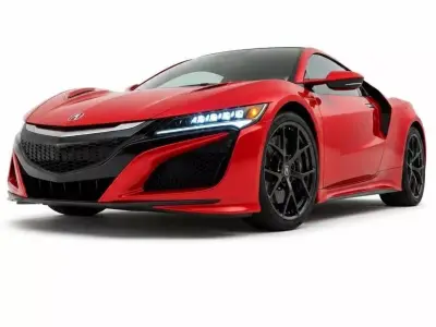 Metallic Red Acura NSX  Modern Hybrid Supercar 3D model