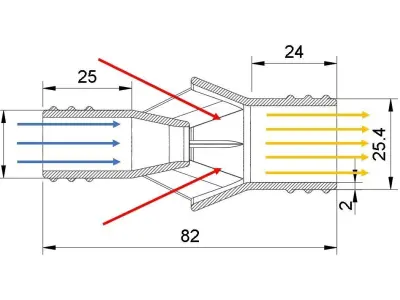 Water Suction Jet Pump Ejector vacuum 4 different sizes 3D print model