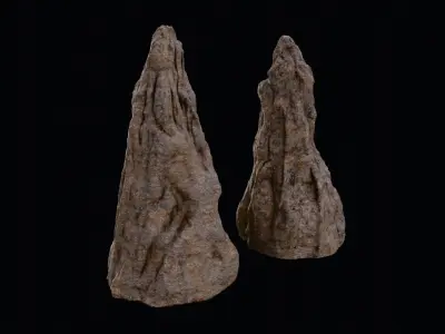 big termite mound Low-poly 3D model