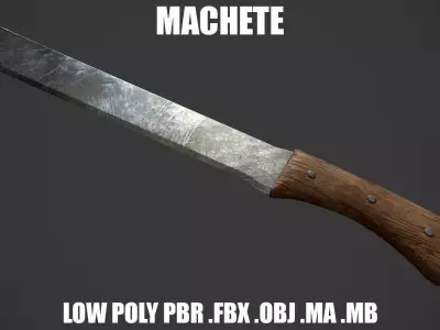 Machete Low Poly Low-poly 3D model