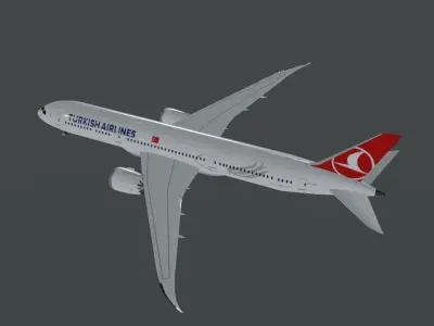Turkish Airlines Boeing 787-9 dreamliner Low-poly 3D model