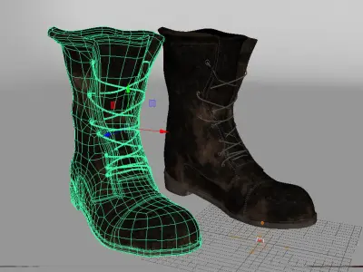Military Boots Low-poly 3D model