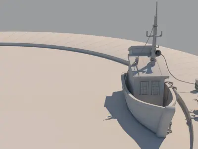 boat  stylized 3d Low-poly 3D model