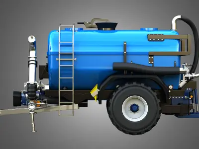 Zunhammer Liquid Manure Transport Trailer - Single Axle 3D model