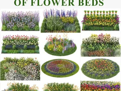 Flower beds 3D model
