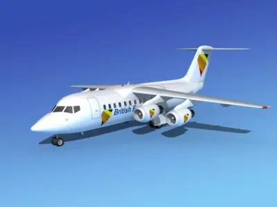 BAe 146-200 British European 3D model