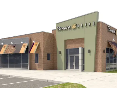 Retail Collection-005 Restaurants With Site 3D model