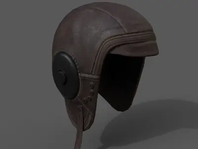 Helmet scifi pilot retro military  Low-poly 3D model