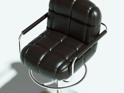 Flash Furniture  Contemporary Gray Quilted Vinyl Adjustable Free low-poly 3D model