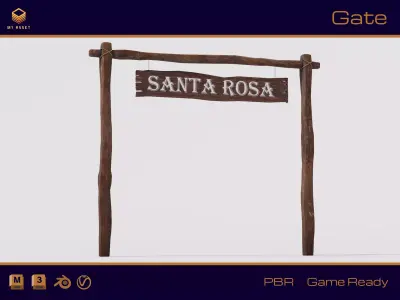 Gate 01 Low-poly 3D model