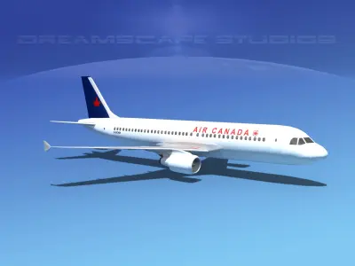 Airbus A320 LP Air Canada 2 Low-poly 3D model