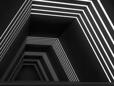 Low Poly Sci Fi Tunnel 3D model