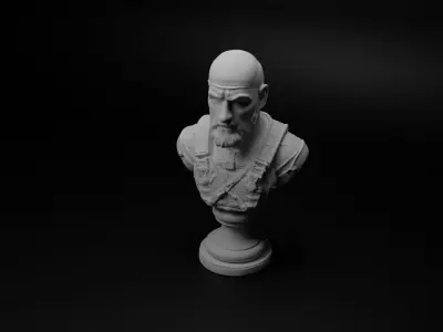 Underwater Soldier Bust Chess 3D print model 2