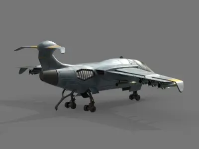 SCI-FI JET FIGHTER Low-poly 3D model