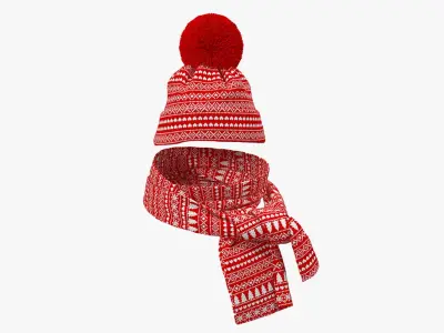 Christmas Hat with Scarf 3D model