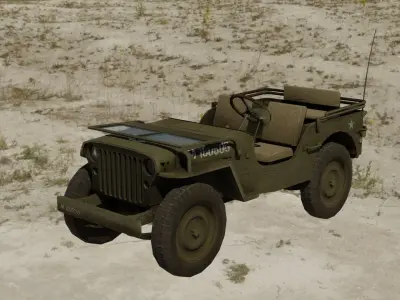 Willys Jeep Low-poly 3D model