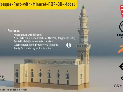 Madina Mosque Block 1 Low-poly 3D model