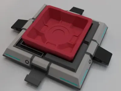 Sci-Fi Platform 02 Low-poly 3D model