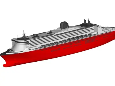 Queen Mary Luxury Cruise Ship 3D model