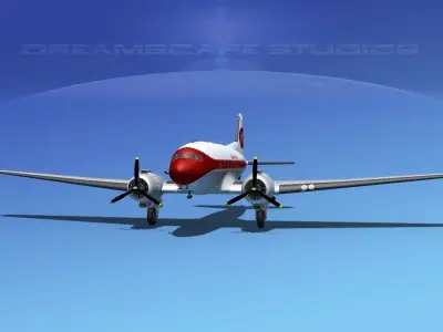 Douglas DC-3 Alabama Air Service 3D model