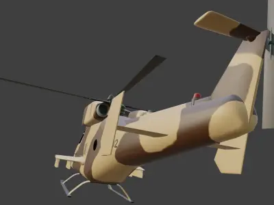 Ansat 2RC Russian RECONNAISSANCE Helicopter - Low-poly 3D model