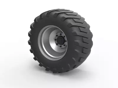 Rear wheel from Pulling tractor 3 3D model