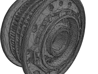 Detailed ElectroMechanical Engine Component Low-poly 3D model