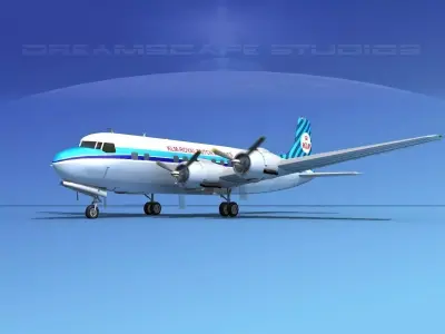 Douglas DC-6 KLM Roal Dutch Airlines 3D model