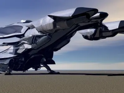 Police Patrol  V-1255 Flying Vehicle 3D model