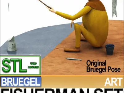 Bruegel Fisherman Scene Stl Printable 3D model