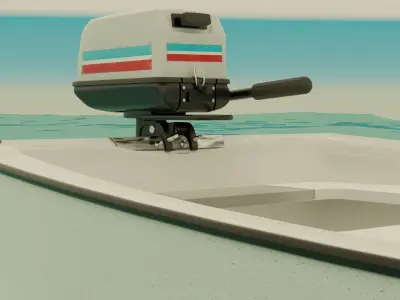 Small Dalmatian fishing boat - Pasara- TOMOS OUTBOARD INCLUDED 3D model