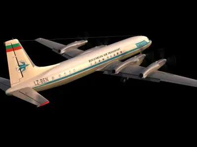 Il-18 turbopropeller airliner 3D model