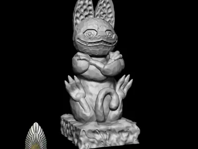 Loth Cat GArden Gnome 3d digital download Garden Statue 3D print model