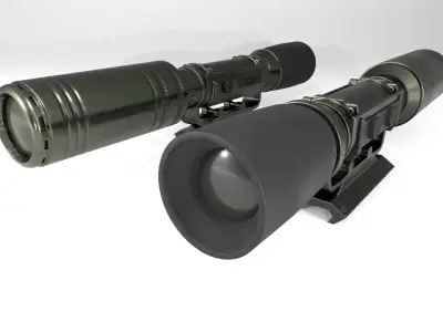 Sniper Optic game - ready Low-poly 3D model