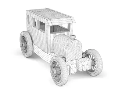 Wooden toy car 47 3D model