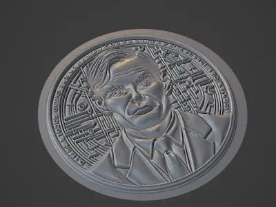 Alan Turing Medallion 3D print model
