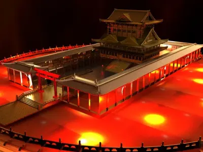 Chinese House Low-poly 3D model