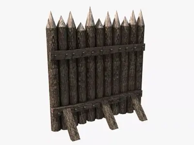 Stockade construction kit Low-poly 3D model
