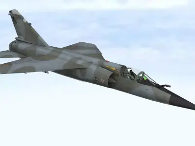 Fighter Jet Flying In Sky Plane V06 Low Poly 3D Model Low-poly 3D model