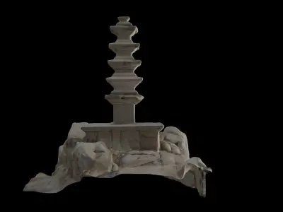  5-story stone pagoda 3D model
