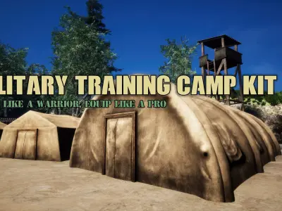 MILITARY TRAINING CAMP KIT by mkaplunow Low-poly 3D model