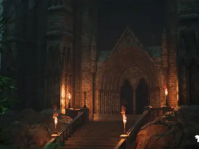 Forgotten Echoes Environment Low-poly 3D model