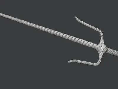Sai Dagger Textured Free low-poly 3D model
