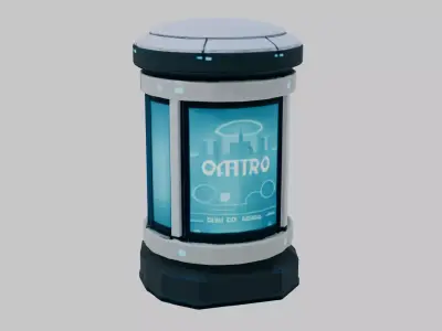 High Poly SciFi Kiosk 3D AD 3D Model 3D model