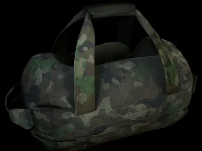Opened Duffel Bag -empty Low-poly 3D model