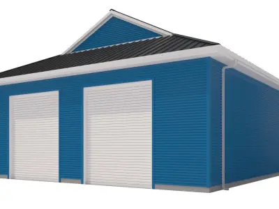 Garage-010 Low Poly house 3D model