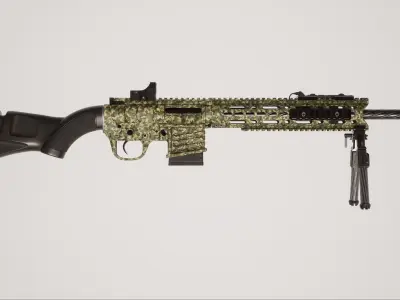 Sniper Rifle 2 Used Low-poly 3D model