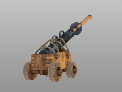 middle ages old cannon  Daejanggunpo Rigged 3D model