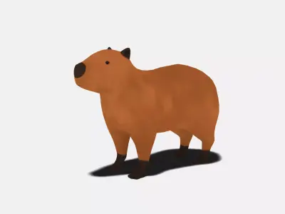 Capybara - NPR Free low-poly 3D model