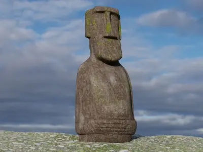Moai statue Low-poly 3D model